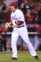 Brian Fuentes reacts after getting the save in the 2009 NLDS Game 2.JPG